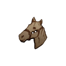 bouton bois tête cheval équitation fabrication artisanale française Au p'tit Bonheur broderie patchwork point de croix