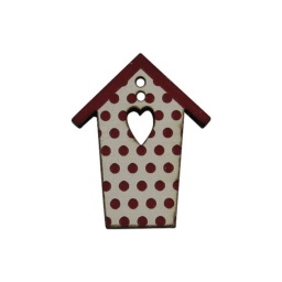 bouton bois cabane blanche pois rouges fabrication artisanale française Au p'tit Bonheur broderie patchwork point de croix