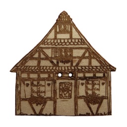 bouton bois maison alsacienne fabrication artisanale française Au p'tit Bonheur broderie patchwork point de croix