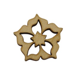 bouton bois fleur fabrication artisanale française Au p'tit Bonheur broderie patchwork point de croix