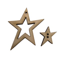bouton bois étoile Noël fabrication artisanale française Au p'tit Bonheur broderie patchwork point de croix