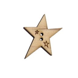 bouton bois étoile noël fabrication artisanale française Au p'tit Bonheur broderie patchwork point de croix