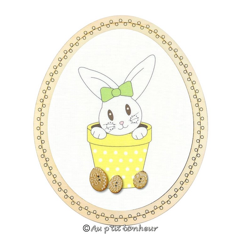 kit broderie traditionnelle lapin paques