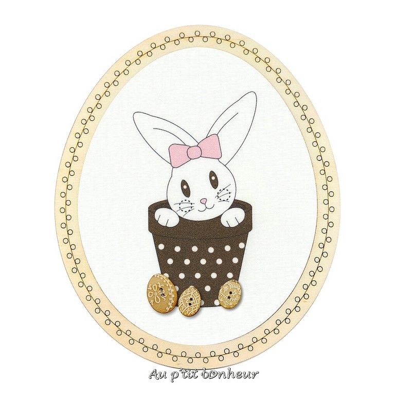 kit broderie traditionnelle lapin paques