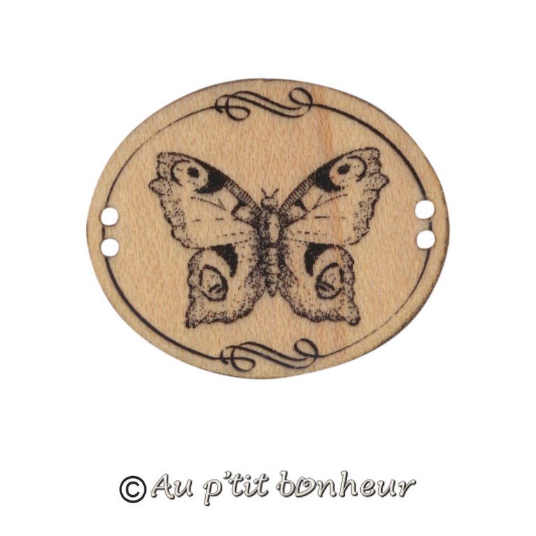 bouton déco bois pour broderie  pot de fleurs