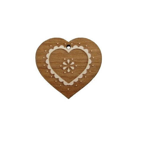 Bouton coeur en bois fabrication française alsace au p'tit bonheur broderie patchwork