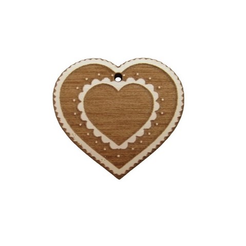 Bouton coeur en bois fabrication française alsace au p'tit bonheur broderie patchwork