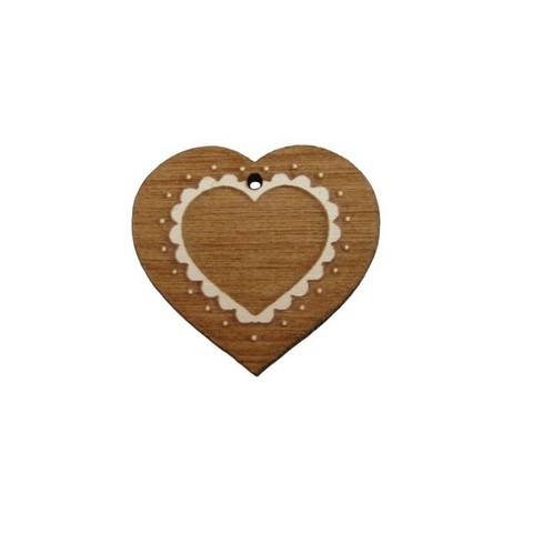 Bouton coeur en bois fabrication française alsace au p'tit bonheur broderie patchwork