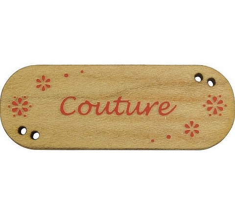 bouton bois couture fleurs rouge