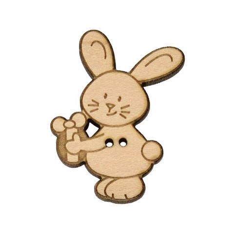 Bouton bois  lapin oeuf chocoat paques 