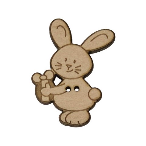 Bouton bois  poussin  lapin paques oeuf chocolat