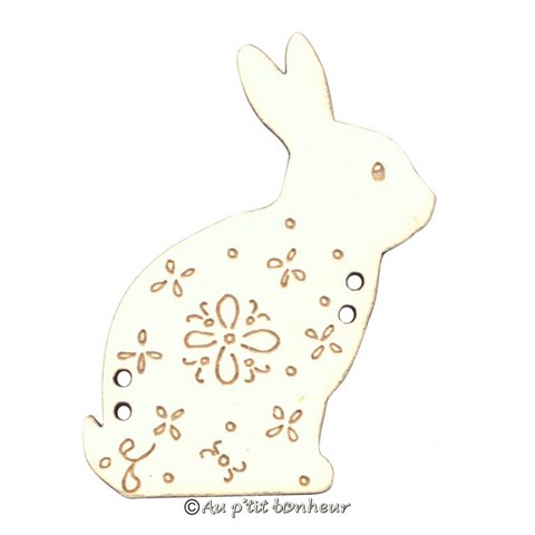 Bouton bois lapin made in France Au p'tit Bonheur Nothalten Alsace