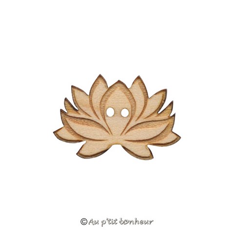 Bouton bois fleur de lotus made in France Au p'tit Bonheur Nothalten Alsace