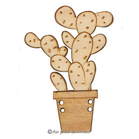 bouton bois cactus figuier de barbarie made in France