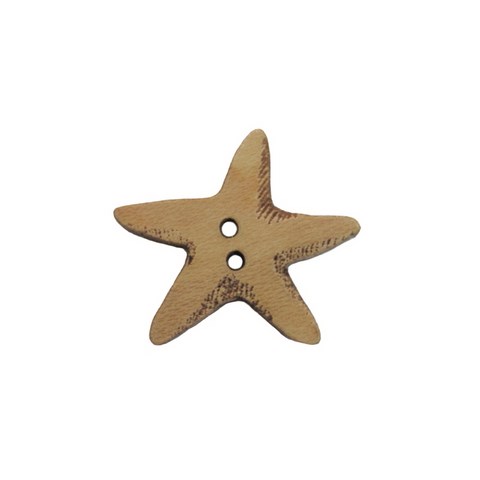 bouton bois étoile de mer fabrication artisanale française Au p'tit Bonheur broderie patchwork point de croix