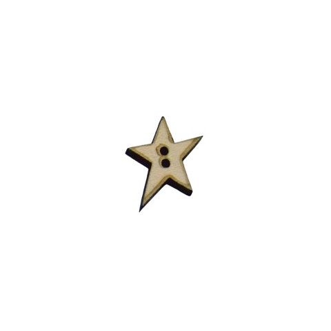 Bouton bois  étoile mini noel star
