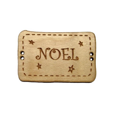 Bouton bois  pancarte noel étoiles