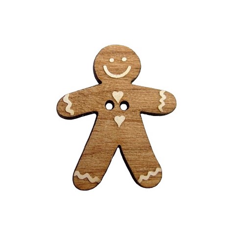 Bouton bois  gingerbread bonhomme pain d'épices