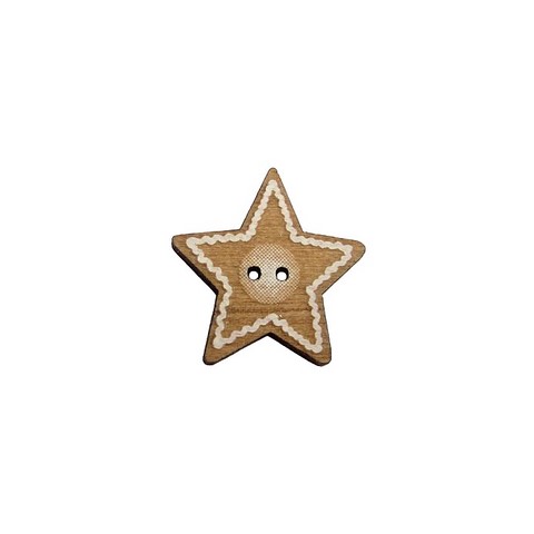 Bouton bois  biscuit étoile pain d'épices
