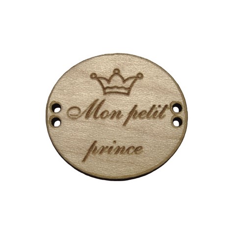 bouton bois mon petit prince fabrication artisanale française Au p'tit Bonheur broderie patchwork point de croix