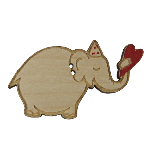 bouton bois  éléphant coeur