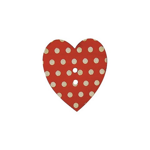 Bouton coeur en bois fabrication française alsace au p'tit bonheur broderie patchwork