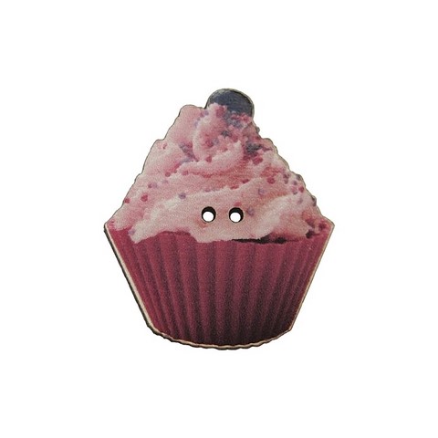 bouton bois cupcake