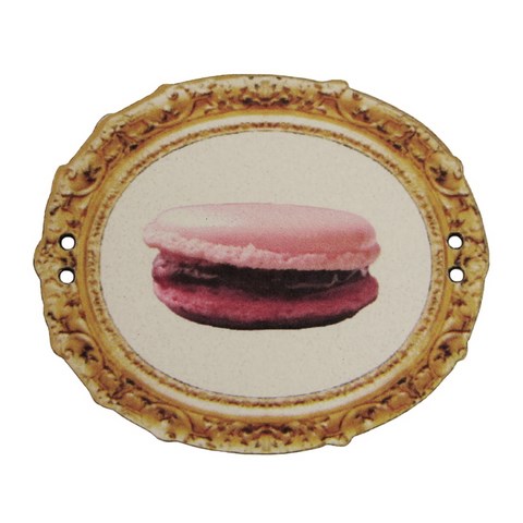 bouton bois macaron tableau fabrication artisanale française Au p'tit Bonheur broderie patchwork point de croix