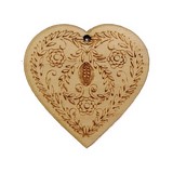 Bouton coeur en bois fabrication française alsace au p'tit bonheur broderie patchwork