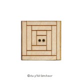 Bouton carré bois pour broderie patchwork fabriqué en France Alsace Au p'tit Bonheur