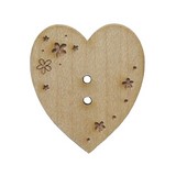 Bouton coeur en bois fabrication française alsace au p'tit bonheur broderie patchwork