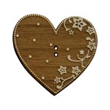 Bouton coeur en bois fabrication française alsace au p'tit bonheur broderie patchwork