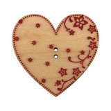 Bouton coeur en bois fabrication française alsace au p'tit bonheur broderie patchwork