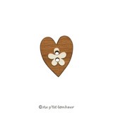 Bouton coeur en bois fabrication française alsace au p'tit bonheur broderie patchwork