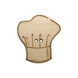 bouton bois toque de cuisinier