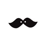 bouton bois moustache noire fabrication artisanale française Au p'tit Bonheur broderie patchwork point de croix