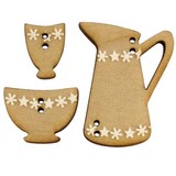 bouton bois cruche bol tasse 