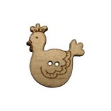 Bouton bois  poule 