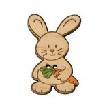 Bouton bois  lapin carotte paques 