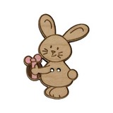 Bouton bois  lapin oeuf paques