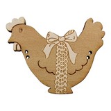 Bouton bois  poule paques chocolat