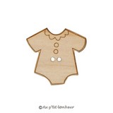 bouton body bébé en bois