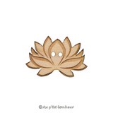 Bouton bois fleur de lotus made in France Au p'tit Bonheur Nothalten Alsace