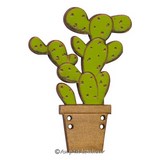 Bouton bois cactus figuier de barbarie vert foncé made in France Au p'tit Bonheur Nothalten Alsace