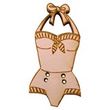 bouton bois maillot de bain vintage plage rose fabrication artisanale française Au p'tit Bonheur broderie patchwork point de croix