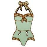 bouton bois maillot de bain vintage plage vert d'eau fabrication artisanale française Au p'tit Bonheur broderie patchwork point de croix