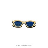 bouton bois lunettes de soleil