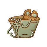 bouton bois sac de plage maillot de bain tongs vert d'eau fabrication artisanale française Au p'tit Bonheur broderie patchwork point de croix