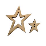 Bouton bois  étoile star