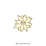 Bouton bois  edelweiss blanc fleur noel